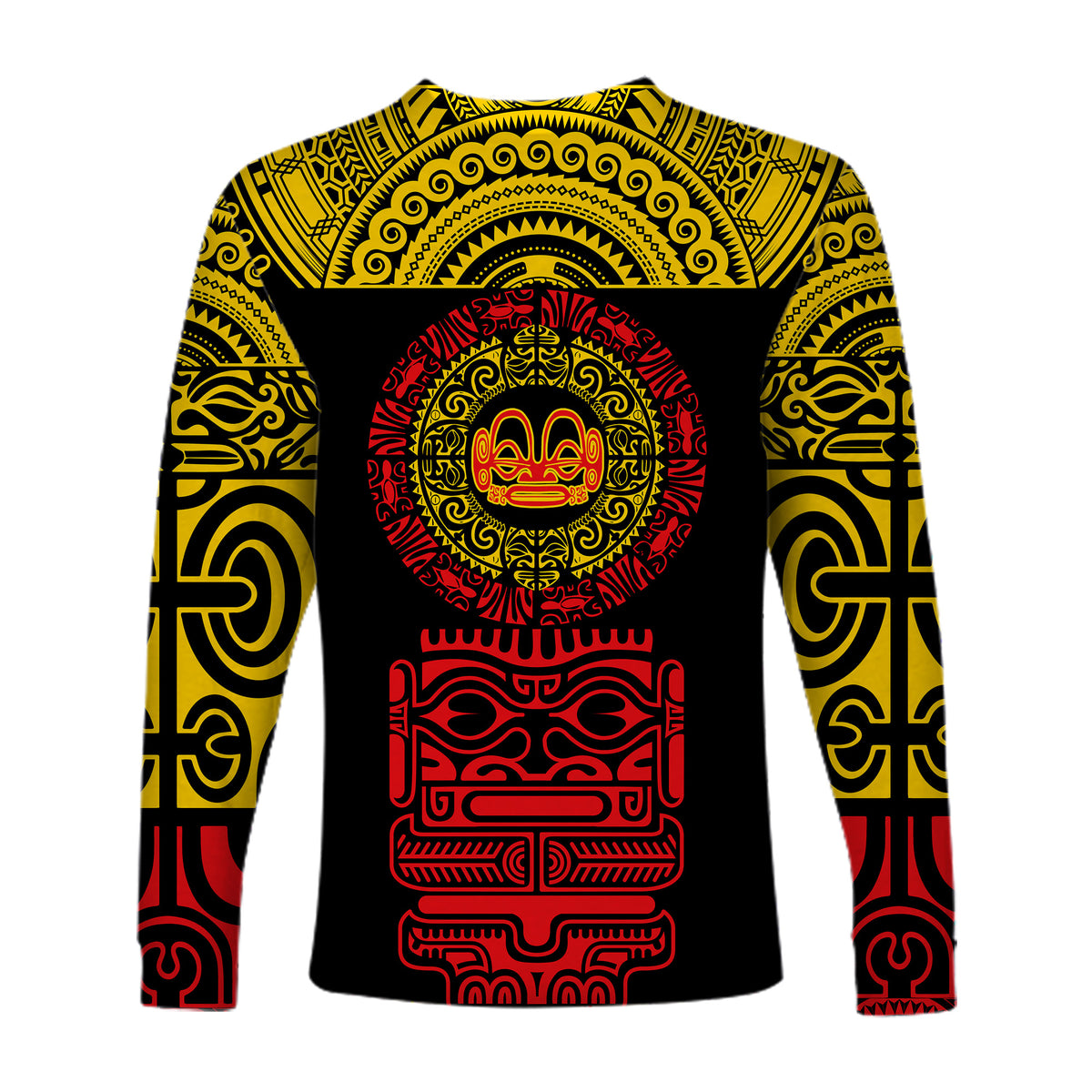 Marquesas Islands Long Sleeve Shirt Marquesan Tattoo Simplified Version - Yellow LT8 - Polynesian Pride