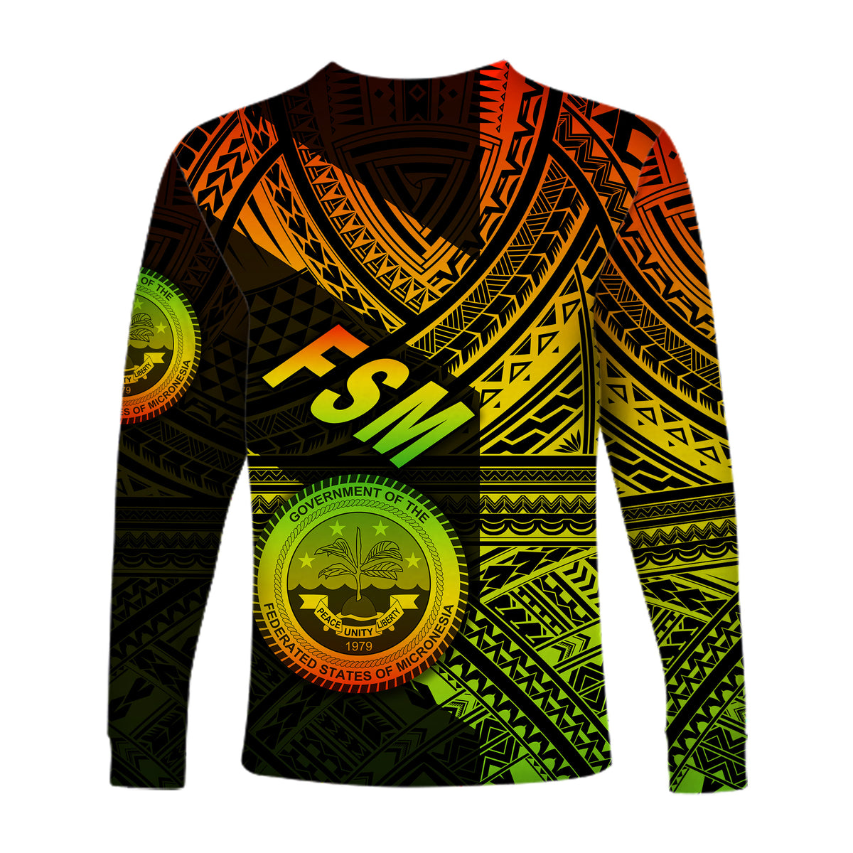 Federated States of Micronesia Long Sleeve Shirts FSM Original Style - Reggae LT8 - Polynesian Pride
