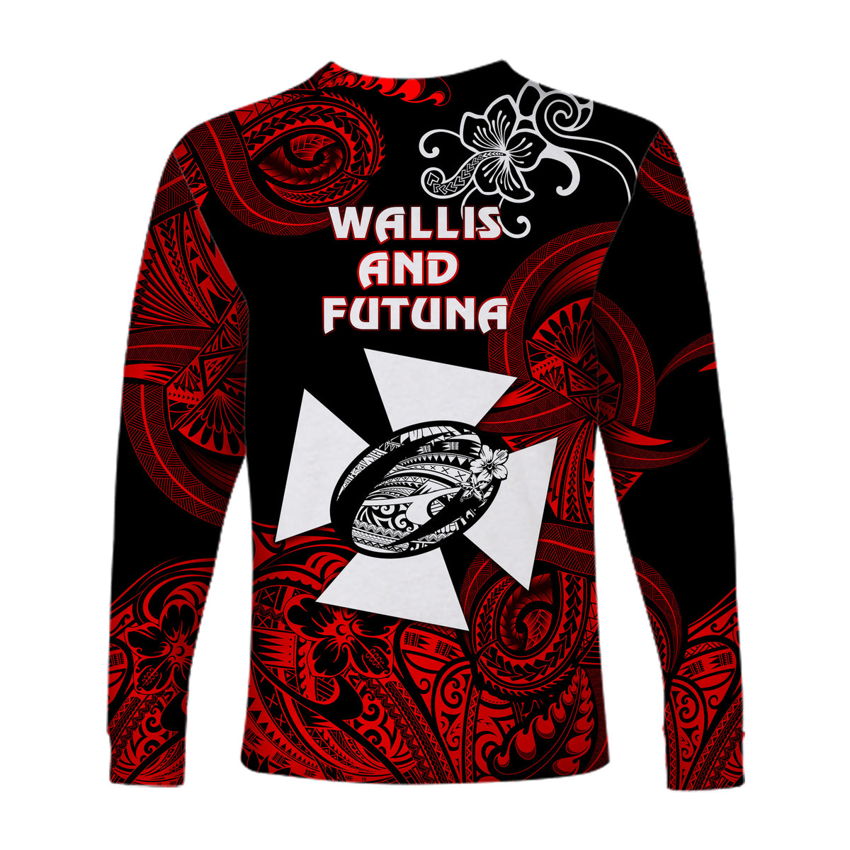 Wallis and Futuna Polynesian Long Sleeve Shirt Unique Style - Red LT8 - Polynesian Pride