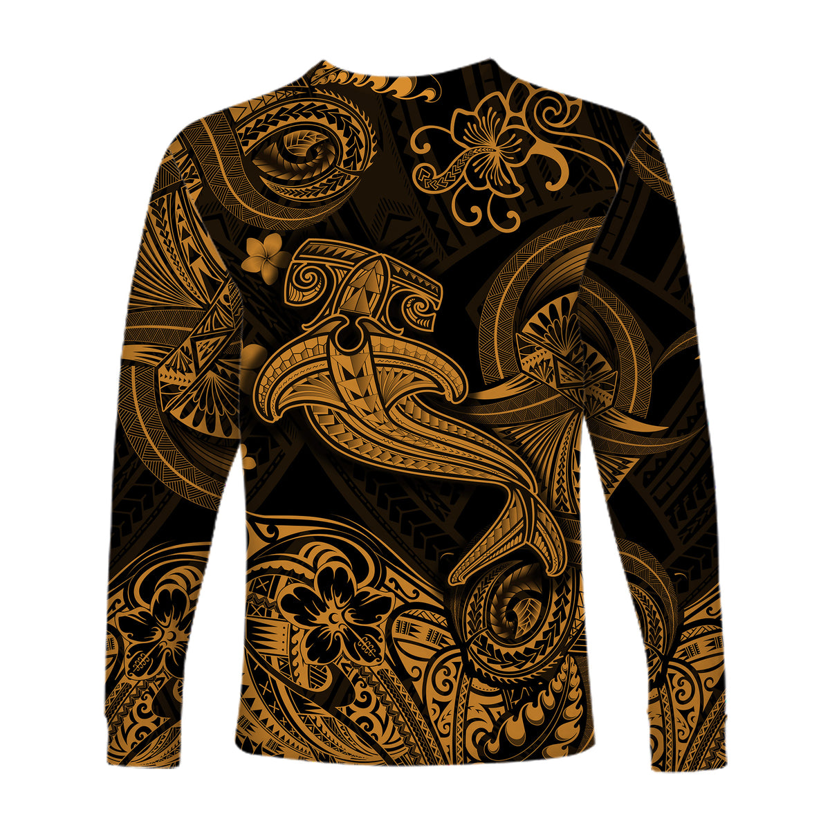 Hawaii Hammer Shark Polynesian Long Sleeve Shirt Unique Style - Gold LT8 - Polynesian Pride