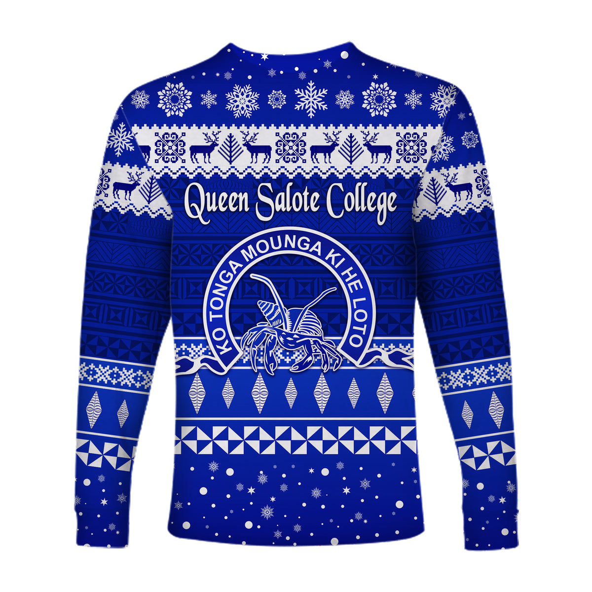 Queen Salote College Christmas Long Sleeve Shirt Simple Style LT8 - Polynesian Pride
