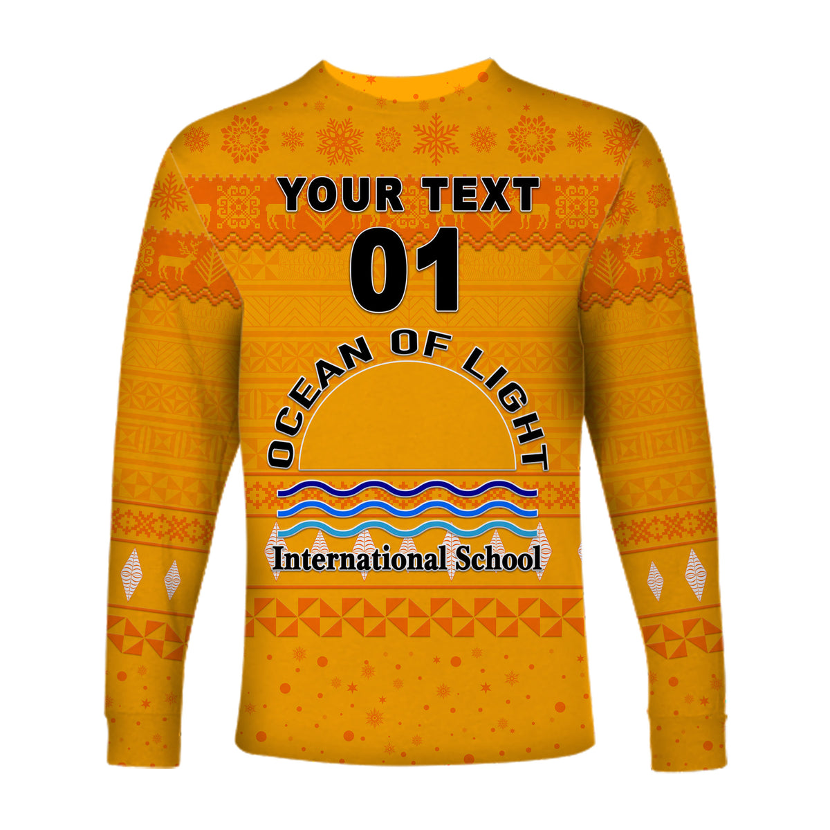 (Custom Personalised) Ocean of Light International School Christmas Long Sleeve Shirt Simple Style LT8 - Polynesian Pride