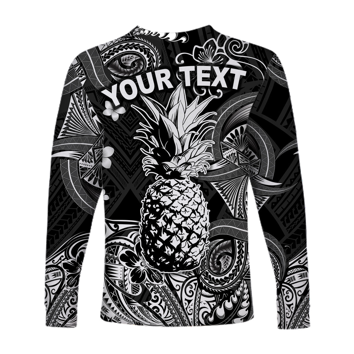 (Custom Personalised) Hawaii Pineapple Polynesian Long Sleeve Shirt Unique Style - Black LT8 - Polynesian Pride