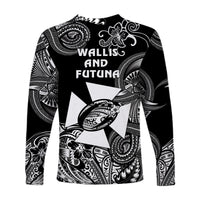 Wallis and Futuna Polynesian Long Sleeve Shirt Unique Style - Black LT8 - Polynesian Pride