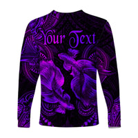 (Custom Personalised) Pisces Zodiac Polynesian Long Sleeve Shirt Unique Style - Purple LT8 - Polynesian Pride