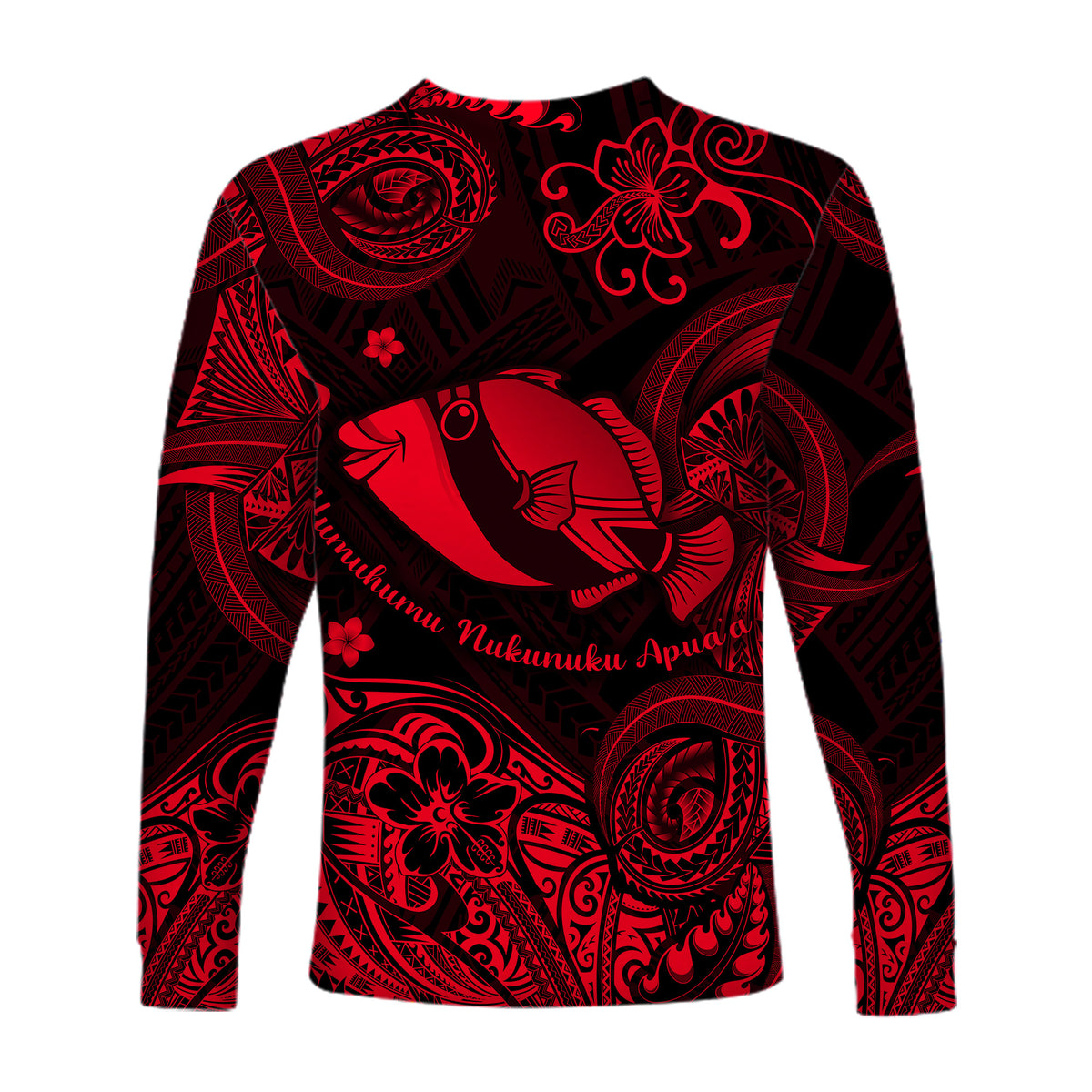Hawaii State Fish: Humuhumu Nukunuku Apua'a Polynesian Long Sleeve Shirt Unique Style - Red LT8 - Polynesian Pride