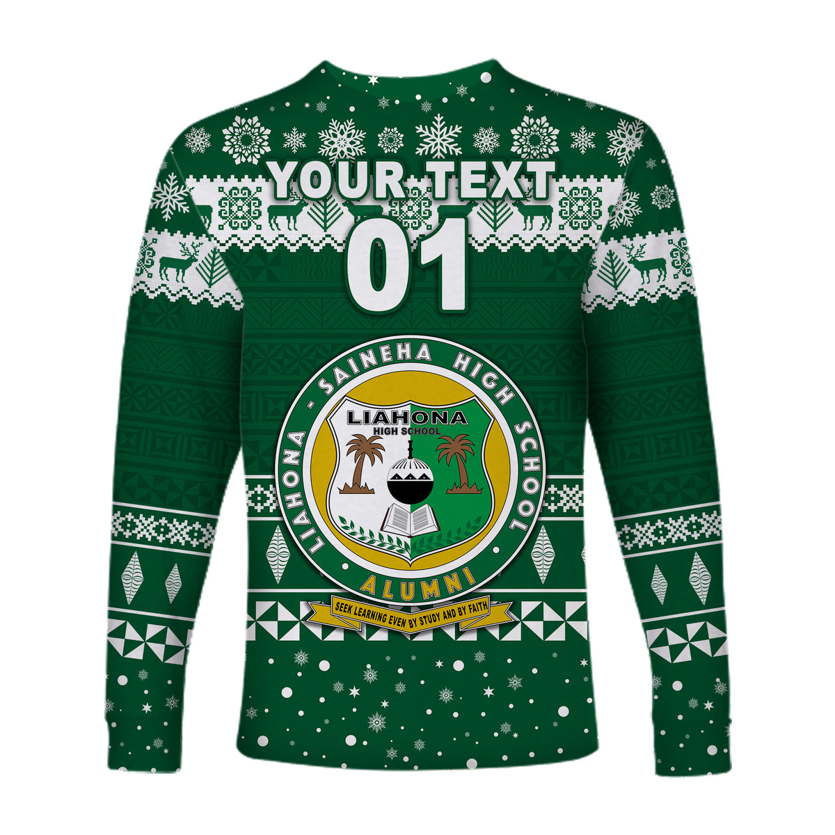 (Custom Personalised) Liahona High School Christmas Long Sleeve Shirt Simple Style LT8 - Polynesian Pride