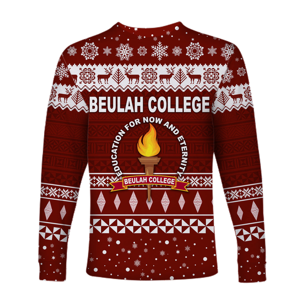 Tonga Beulah College Christmas Long Sleeve Shirt Simple Style LT8 - Polynesian Pride