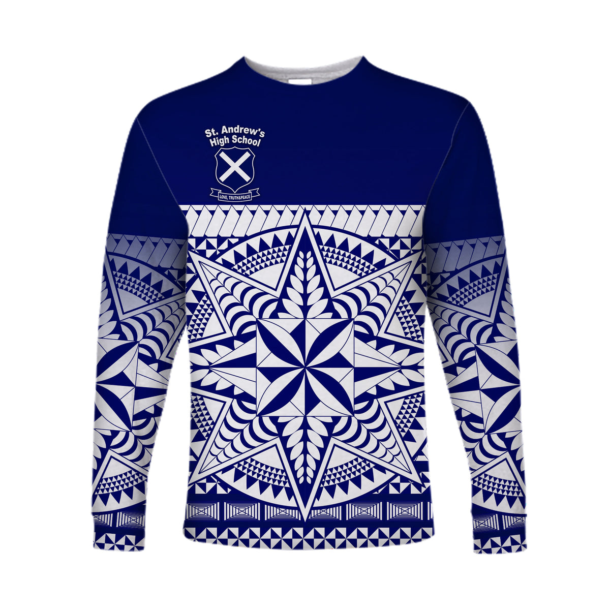 (Custom Personalised) St. Andrew's High School Long Sleeve Shirt Simplified Version LT8 - Polynesian Pride