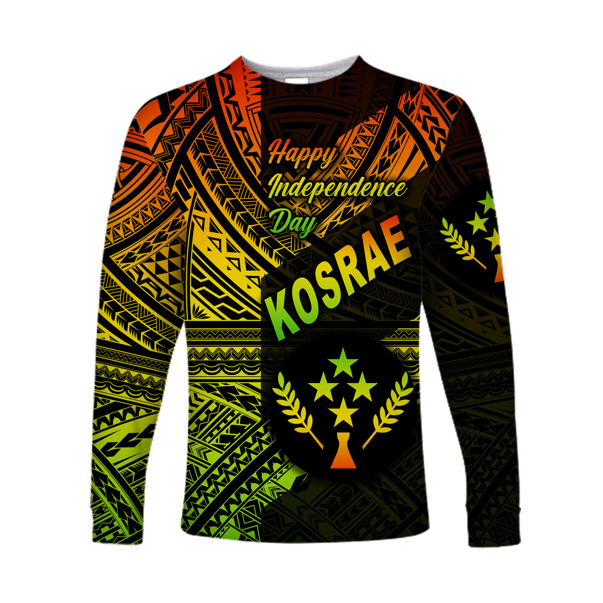 (Custom Personalised) FSM Kosrae Long Sleeve Shirts Happy Independence Day Original Vibes - Reggae LT8 - Polynesian Pride
