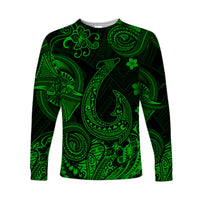 Hawaii Fish Hook Polynesian Long Sleeve Shirt Unique Style - Green LT8 - Polynesian Pride