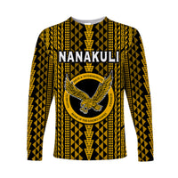 Hawaii Nanakuli School Long Sleeve Shirts Golden Hawks Simple Style LT8 - Polynesian Pride