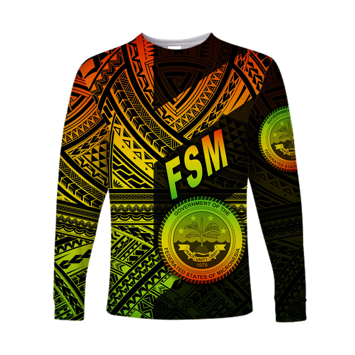 Federated States of Micronesia Long Sleeve Shirts FSM Original Style - Reggae LT8 - Polynesian Pride
