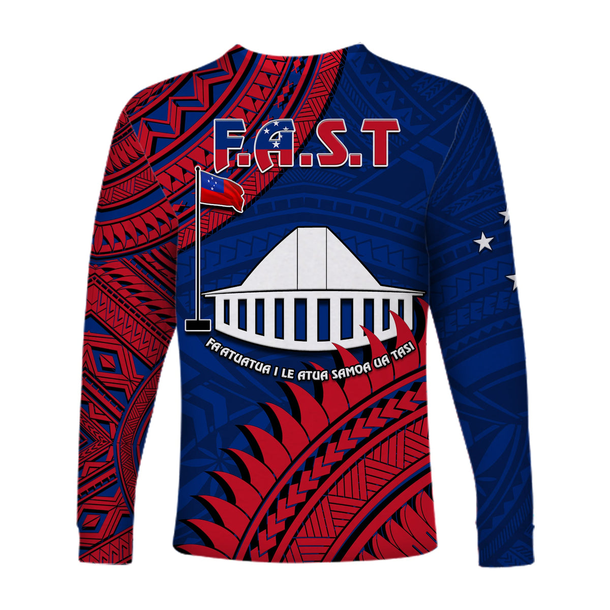 F.A.S.T Samoa Long Sleeve Shirt Samoan Coat Of Arms Polynesian Pattern LT14 - Polynesian Pride