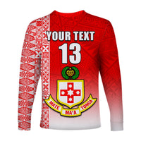 (Custom Text and Number) Kolisi Tonga College Atele Long Sleeve Shirt Home of the Lions LT13 - Polynesian Pride