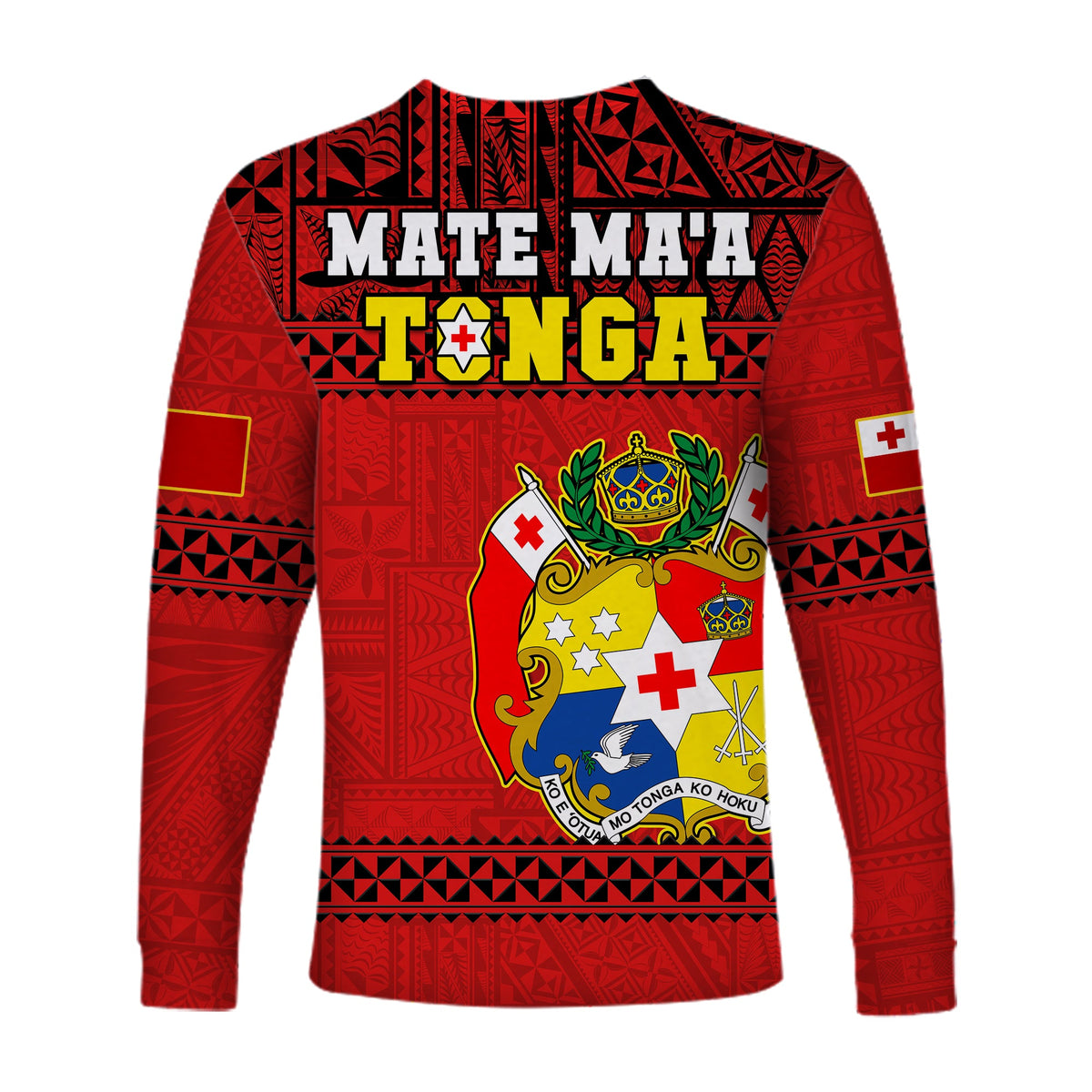 Tonga Rugby Long Sleeve Shirt Mate Maa Tonga Pacific Ngatu Black LT14 - Polynesian Pride