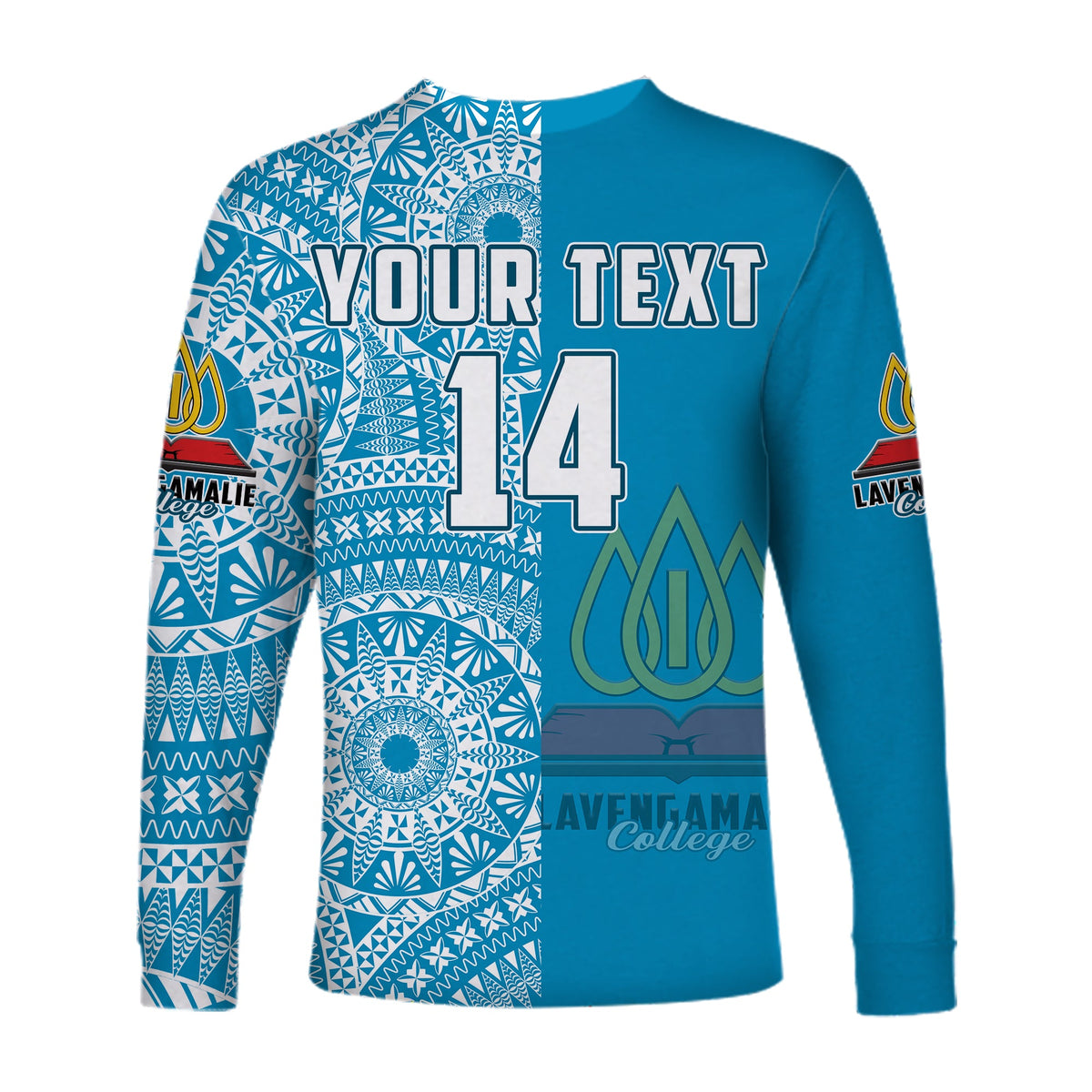 (Custom Personalised) Lavengamalie Tonga College Long Sleeve Shirt Class Of Year Tongan Ngatu Pattern LT14 - Polynesian Pride