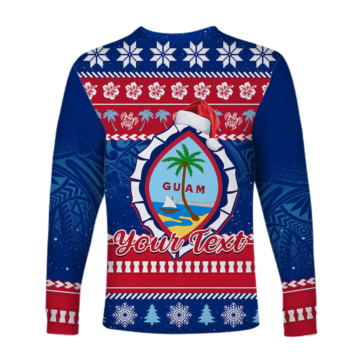 (Custom Personalised) Guam Christmas Long Sleeve Shirt Guaman Seal Polynesian Felis Pusgua LT14 - Polynesian Pride