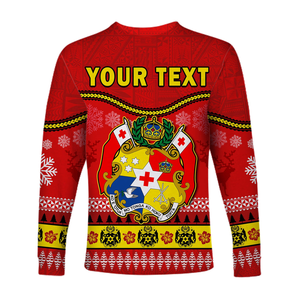 (Custom Personalised) Tonga Christmas Long Sleeve Shirt Tongan Ngatu Kilisimasi Fiefia LT14 - Polynesian Pride