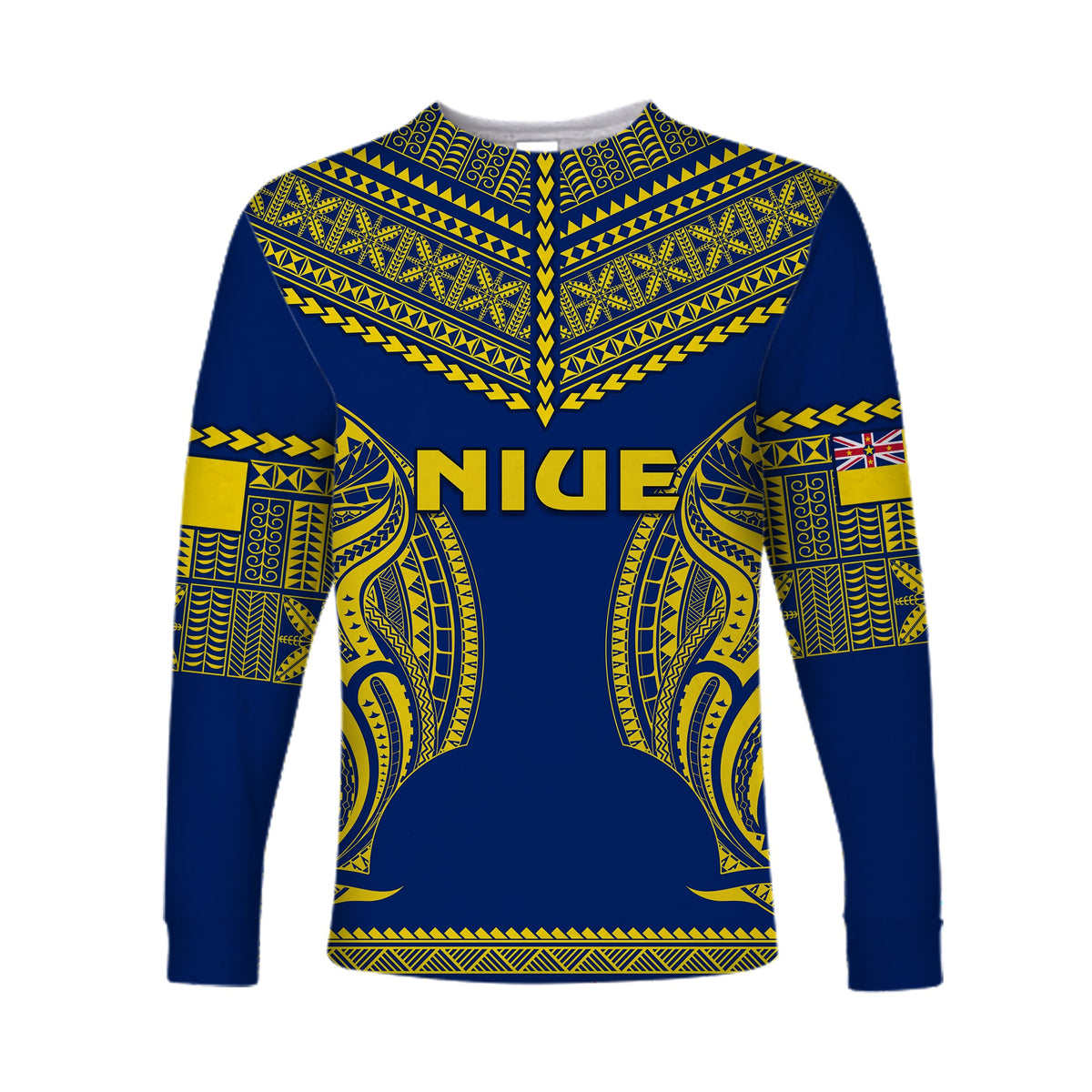 (Custom Personalised) Niue Long Sleeve Shirt Hiapo Mix Polynesian Happy Constitution Day LT14 - Polynesian Pride