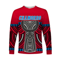 (Custom Personalised) Guam Chamorro Long Sleeve Shirt Latte Stone Red Polynesian Haligi LT13 - Polynesian Pride