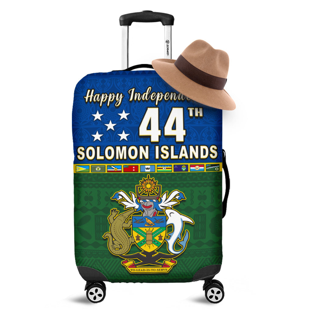 Solomon Islands National Day Luggage Covers Independence Day Tapa Pattern LT13 Green - Polynesian Pride