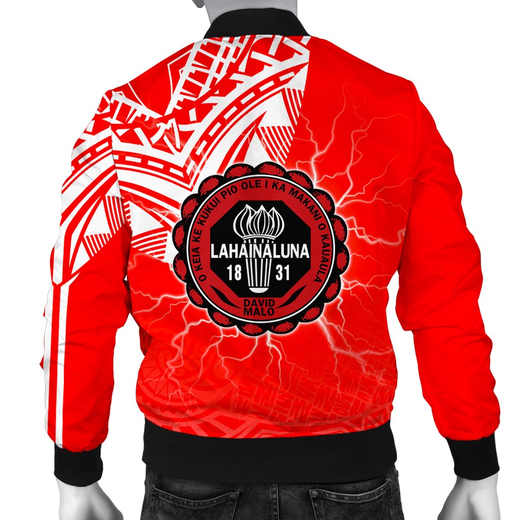 hawaiiJacket - Lahainaluna High Men's Bomber Jacket - Forc Style AH - Polynesian Pride