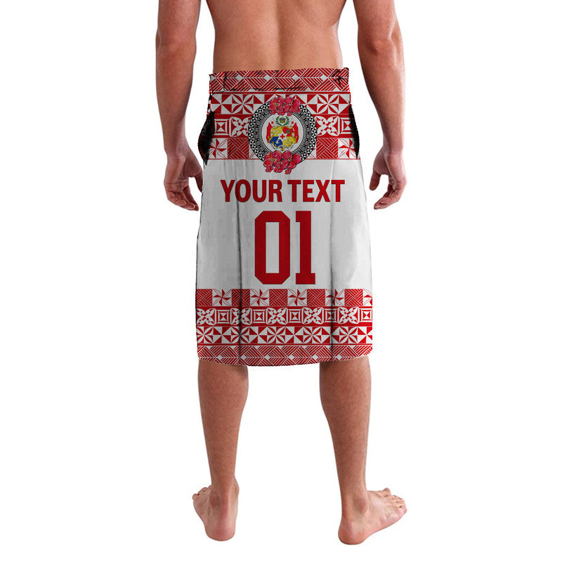 Custom Tonga Lavalava Emancipation Day Tupenu Independence Day Simple Ngatu Heilala Flower White Red LT8 - Polynesian Pride