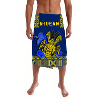 Niue Lavalava Happy Constitution Day Niuean Hiapo Crab With Map LT14 Blue - Polynesian Pride