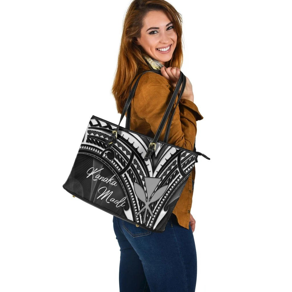 Hawaii Kanaka Maoli Leather Tote - Cross Style - Polynesian Pride