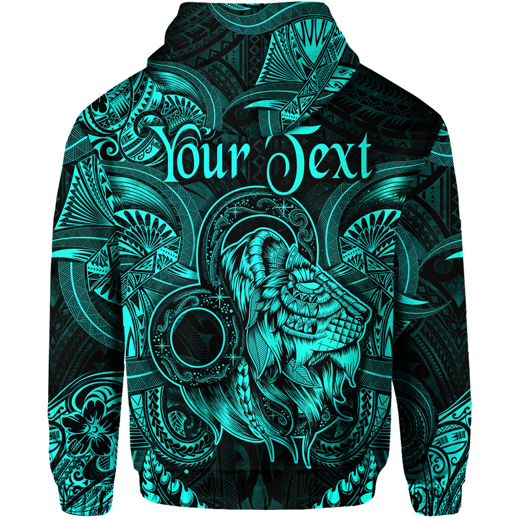 Custom Leo Zodiac Polynesian Zip Hoodie Unique Style Turquoise LT8 - Polynesian Pride