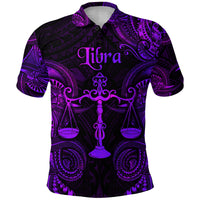 Custom Libra Zodiac Polynesian Polo Shirt Unique Style Purple LT8 - Polynesian Pride