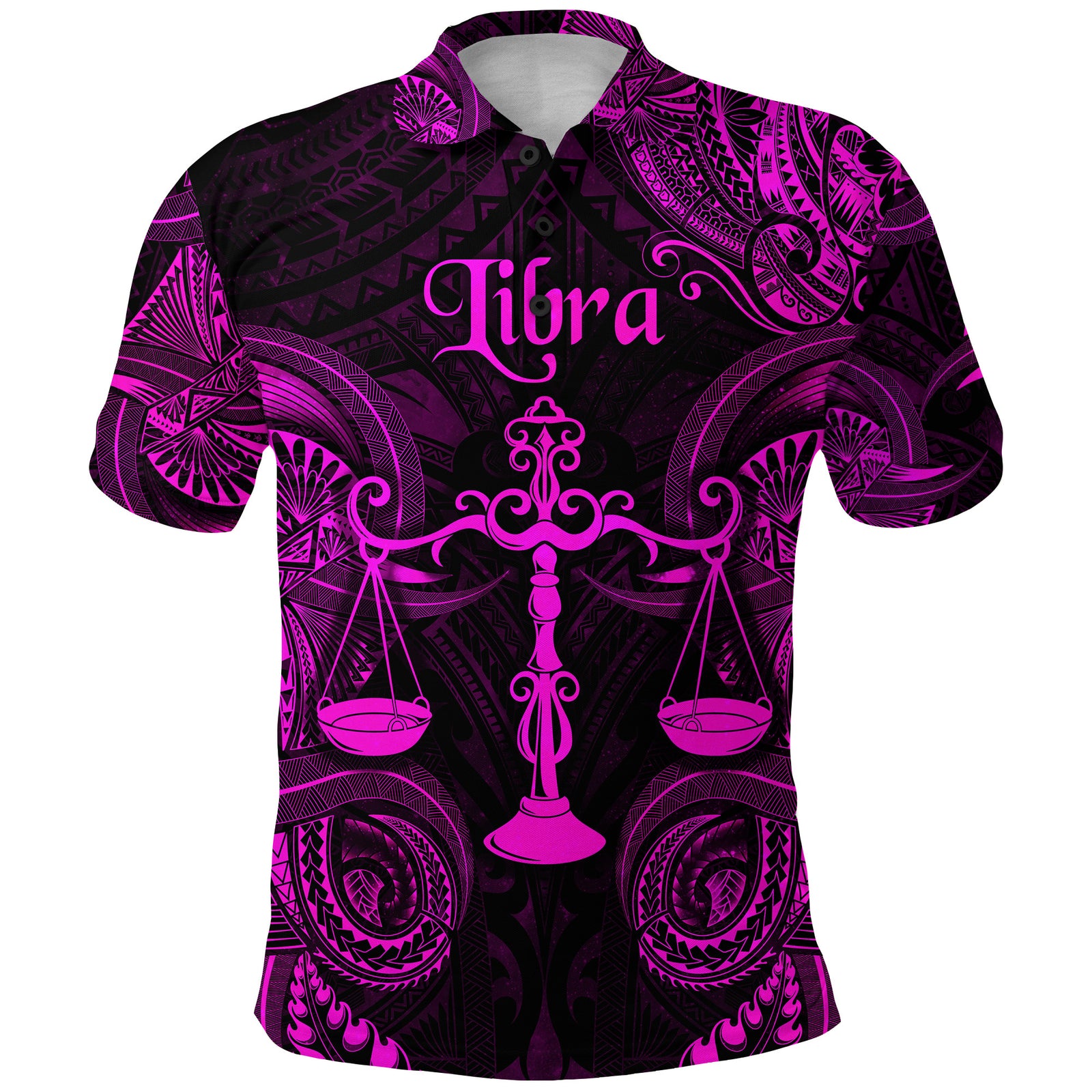 Libra Zodiac Polynesian Polo Shirt Unique Style Pink LT8 - Polynesian Pride