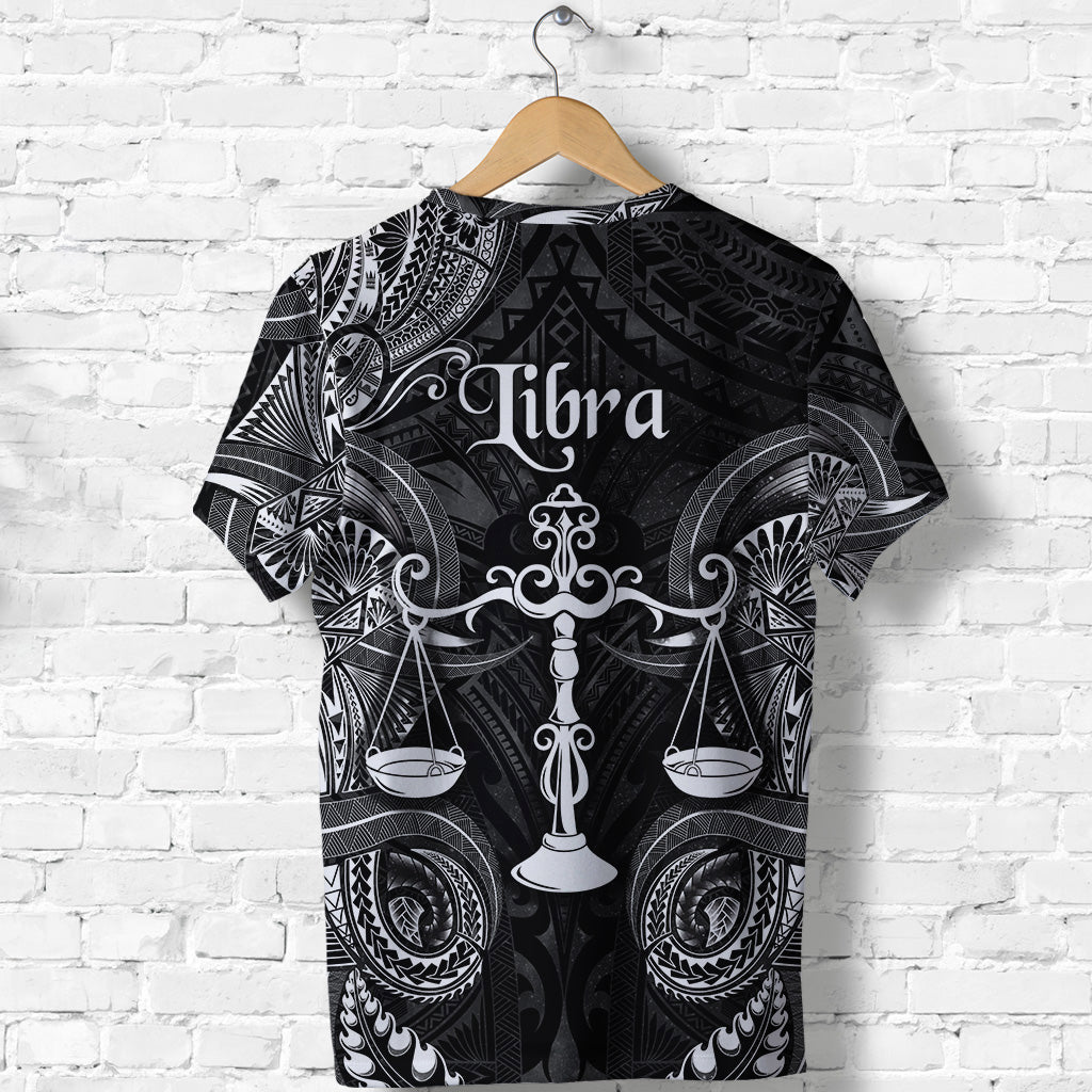 Libra Zodiac Polynesian T Shirt Unique Style Black LT8 - Polynesian Pride