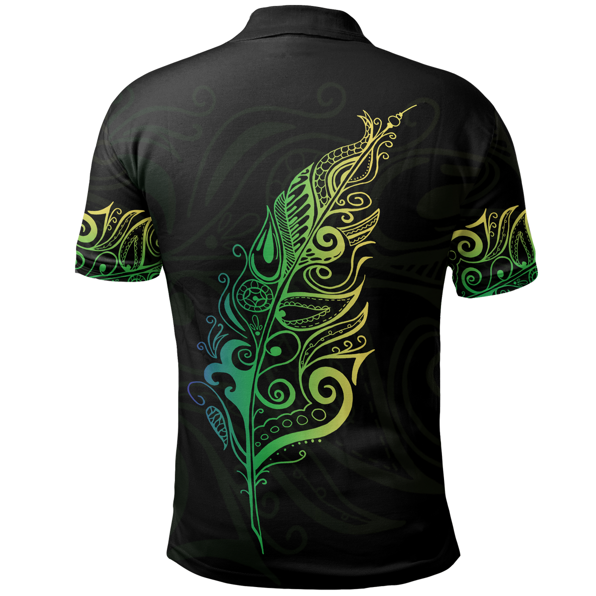 New Zealand Maori Polo Shirt Light Silver Fern Green - Polynesian Pride