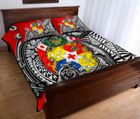 Tonga Hook Tattoo Quilt Bed Set White LT6 - Polynesian Pride