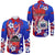 Special Samoa FAST Party Hawaii Long Sleeve Button Shirt Tribal Samoan Hibiscus Design LT9 Unisex Blue - Polynesian Pride