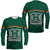 Hawaii Warriors Football Long Sleeve Shirt Polynesian Palm and Hibiscus LT9 Unisex Green - Polynesian Pride
