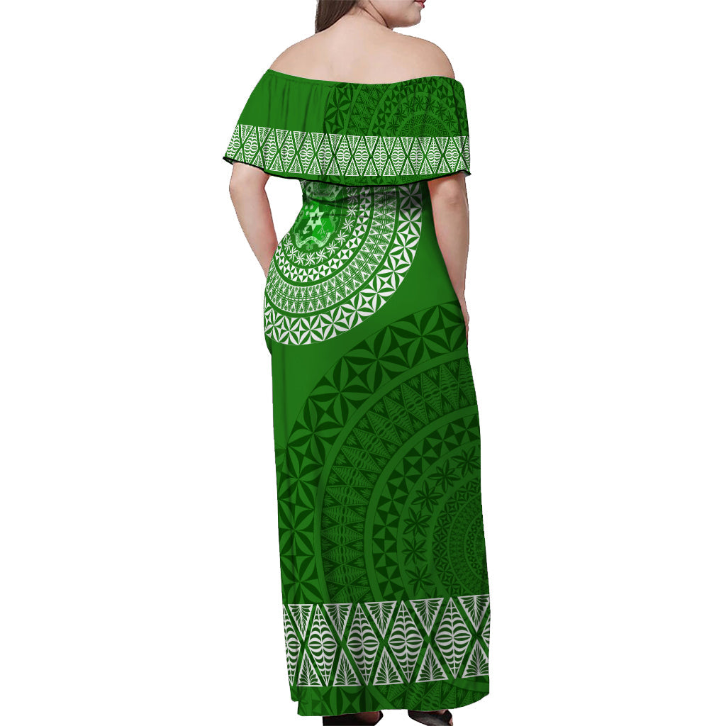 Liahona High School Tonga Off Shoulder Long Dress Kupesi Style - Ver03 LT7 - Polynesian Pride