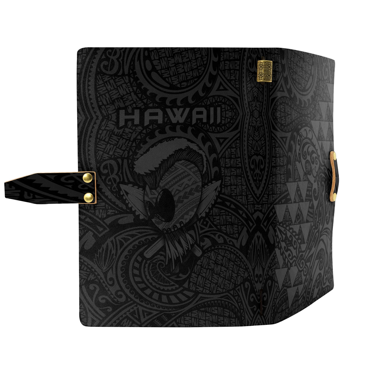 Hawaii Warrior Polynesian Leather Notebook - Gray - Polynesian Pride