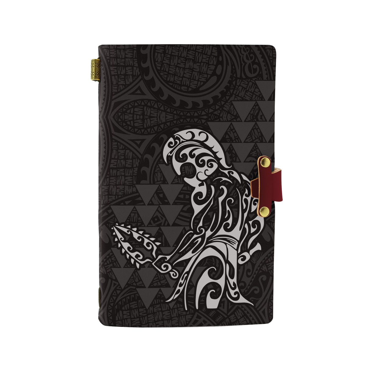 Hawaii Warrior Polynesian Leather Notebook - White - Polynesian Pride