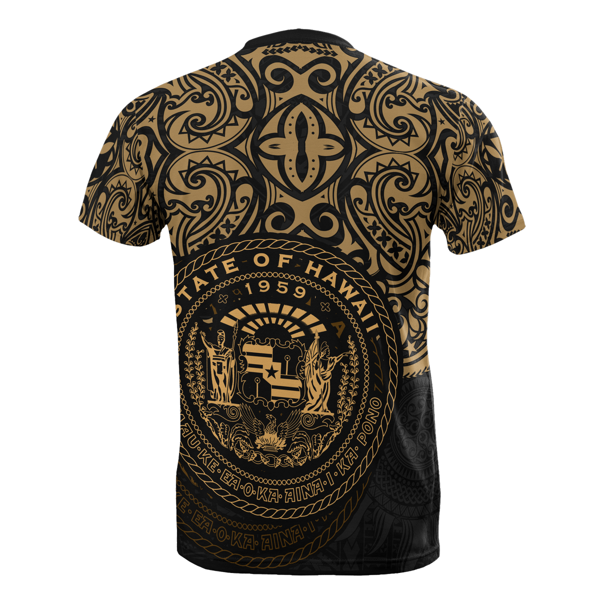 Hawaii Pride T Shirt Hawaii Seal Polynesian Tattoo (Gold) - Polynesian Pride