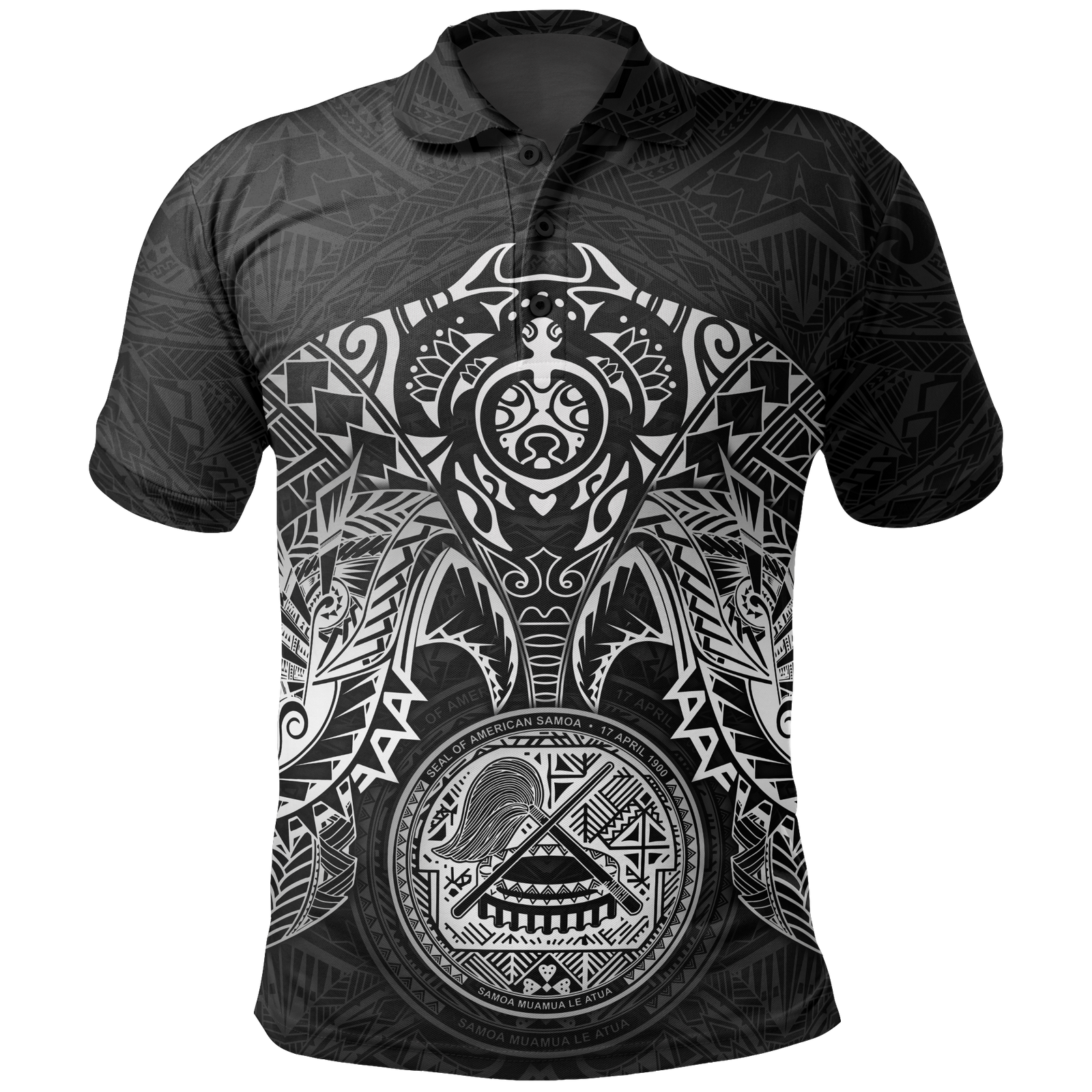 American Samoa Polynesian Polo Shirt White Turtle Manta Ray Unisex White - Polynesian Pride