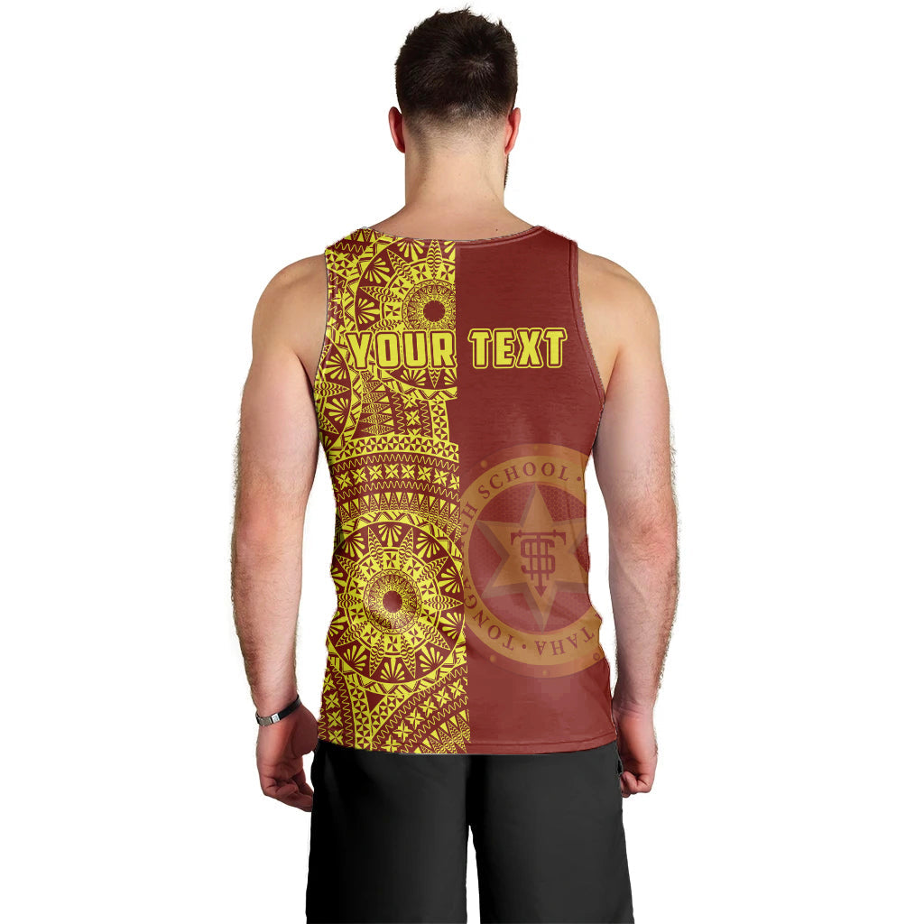 (Custom Personalised) Tonga High School Men Tank Top Tongan Ngatu Pattern LT14 - Polynesian Pride