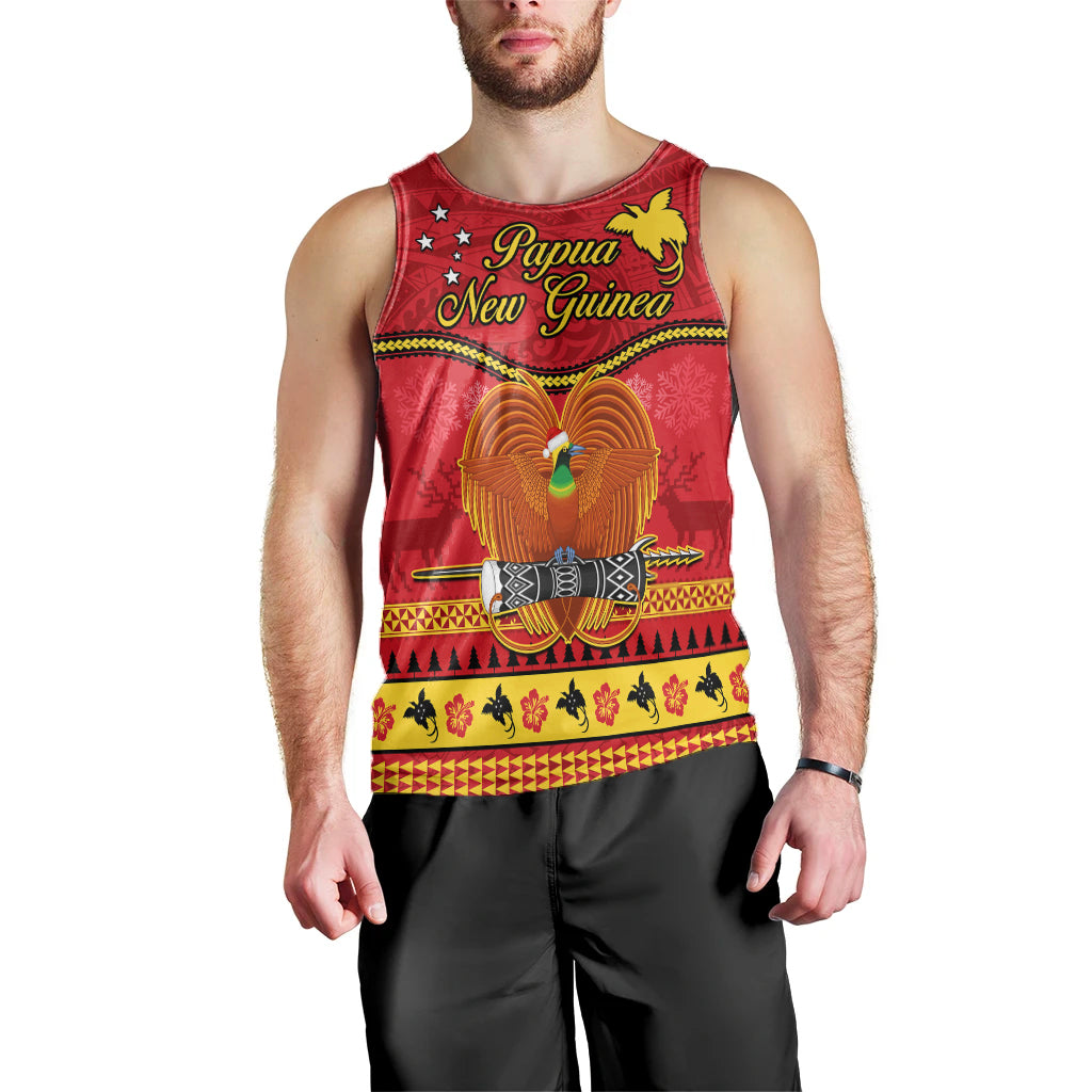 (Custom Personalised) Papua New Guinea Christmas Men Tank Top Bird Of Paradise Bikpela Hamamas Blong Dispela Krismas LT14 - Polynesian Pride