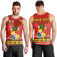 (Custom Personalised) Tonga Christmas Men Tank Top Tongan Ngatu Kilisimasi Fiefia LT14 Red - Polynesian Pride