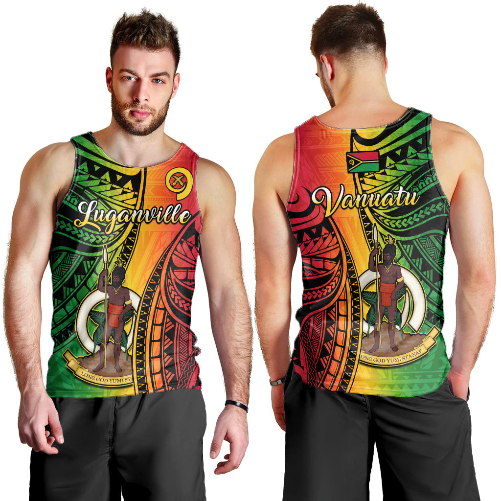 Vanuatu Men Tank Top Luganville Polynesian Reggae Coat Of Arms LT14 Reggae - Polynesian Pride