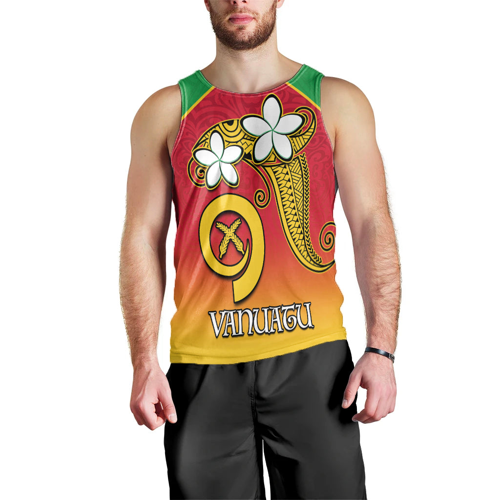 Vanuatu Novelty Men Tank Top Frangipani Tropical Spa Flower LT13 - Polynesian Pride