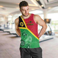 (Custom Personalised) Vanuatu Men Tank Top Aboriginal Turtle Mix Sand Drawing LT13 - Polynesian Pride