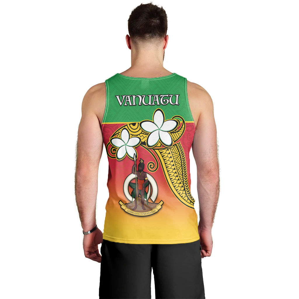 Vanuatu Novelty Men Tank Top Frangipani Tropical Spa Flower LT13 - Polynesian Pride